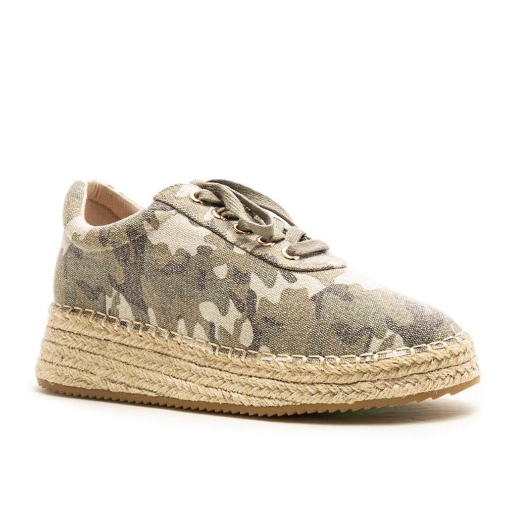 Camo Jute Platform Sneakers